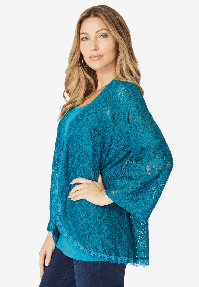 Allover Lace Cardigan, , alternate image number 2
