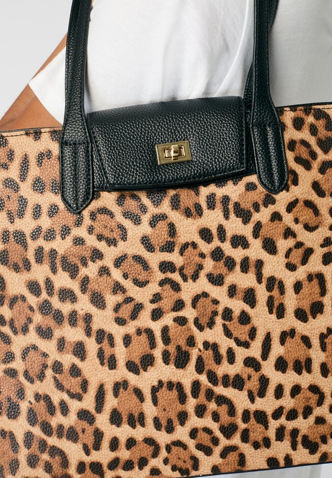 Animal Print Tote Bag, ANIMAL, alternate image number null