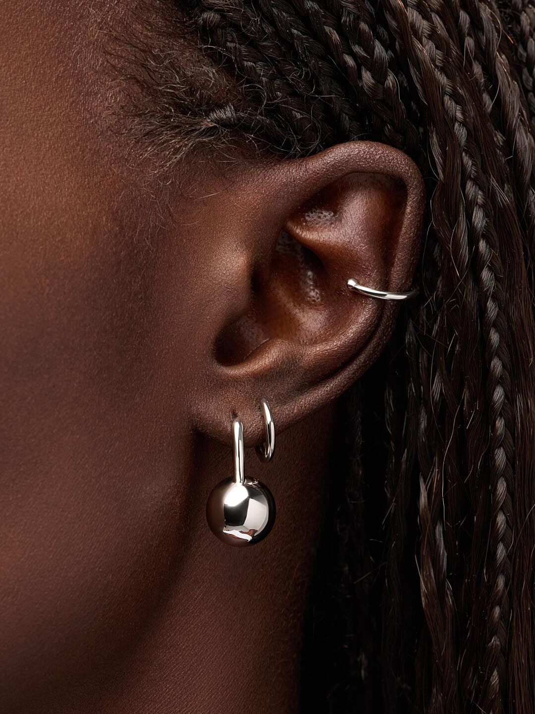 Perry Statement Earrings, SILVER, alternate image number 1