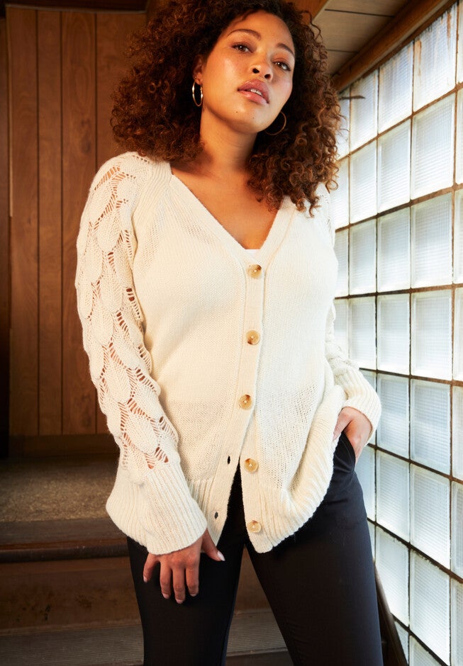 Openwork Cardigan, , alternate image number null