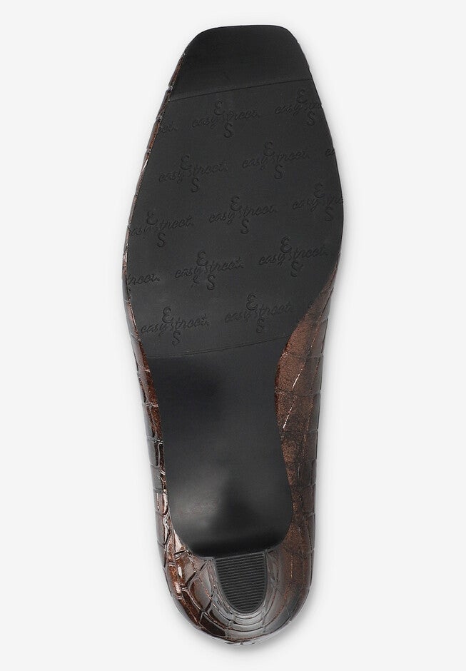 Poet Square Toe Pump, BRONZE PATENT CROCO, alternate image number 5