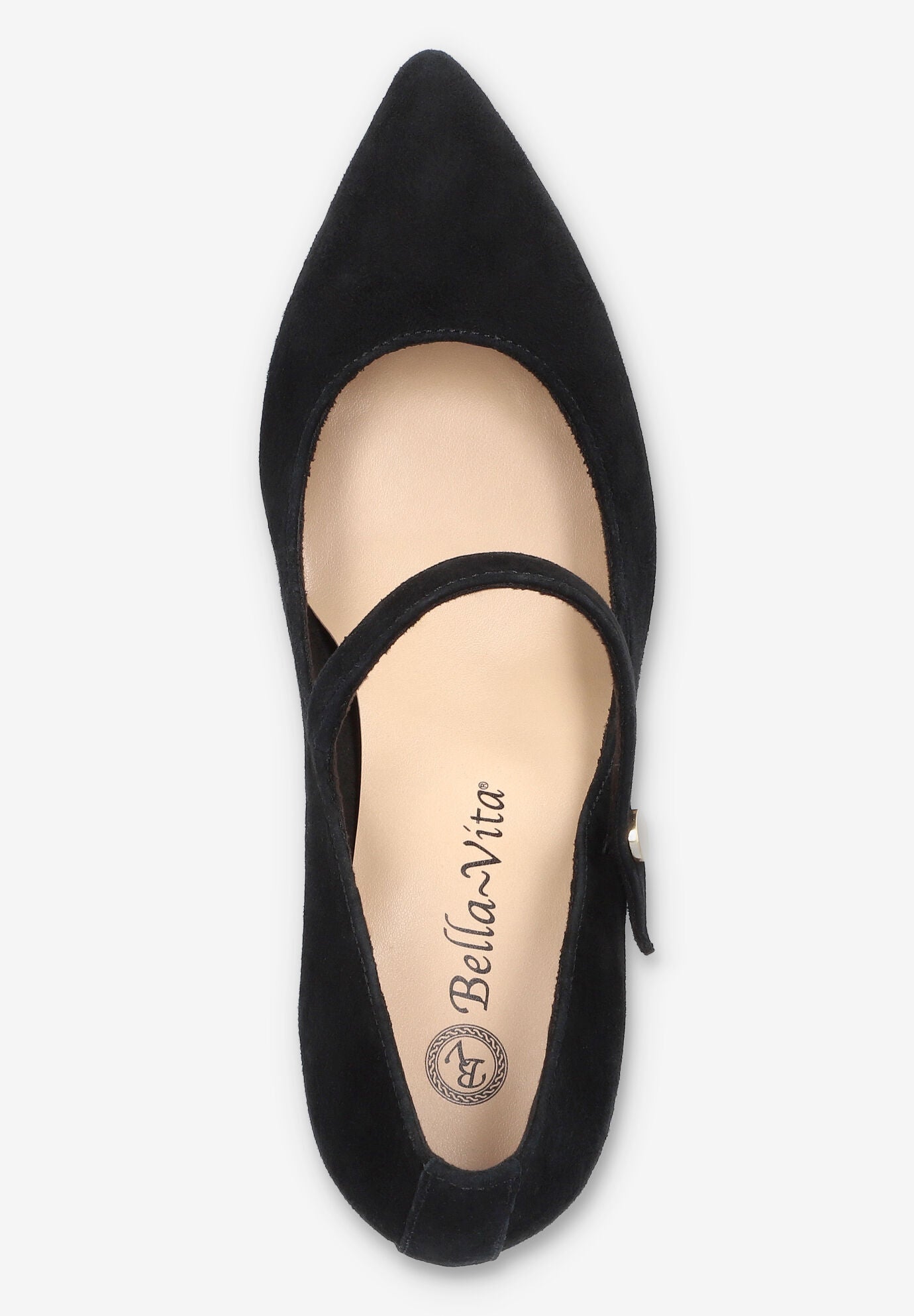Lainey Mary Jane Pump, BLACK SUEDE LEATHER, alternate image number 6
