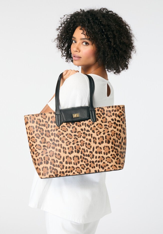 Animal Print Tote Bag, ANIMAL, alternate image number null