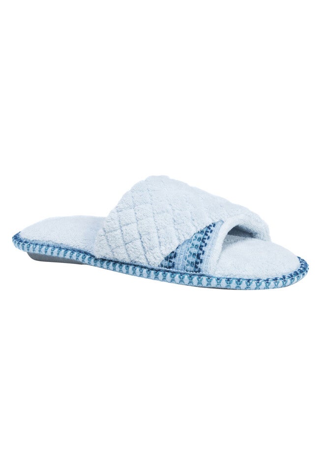 Sally Open Toe Slippers by Muk Luks®, SEA GLASS, hi-res image number 0