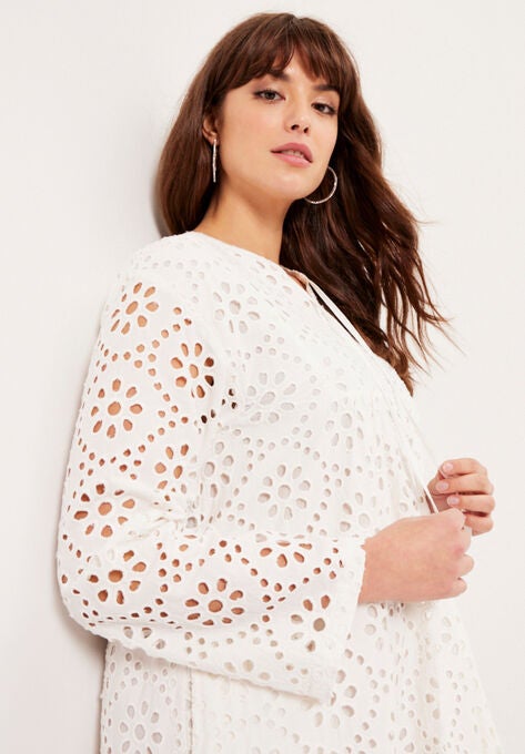 Eyelet Shirtdress, , alternate image number null