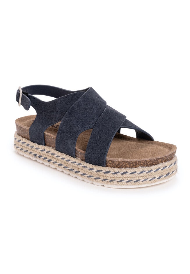 Beach Bingo Platform Sandals, NAVY, hi-res image number null