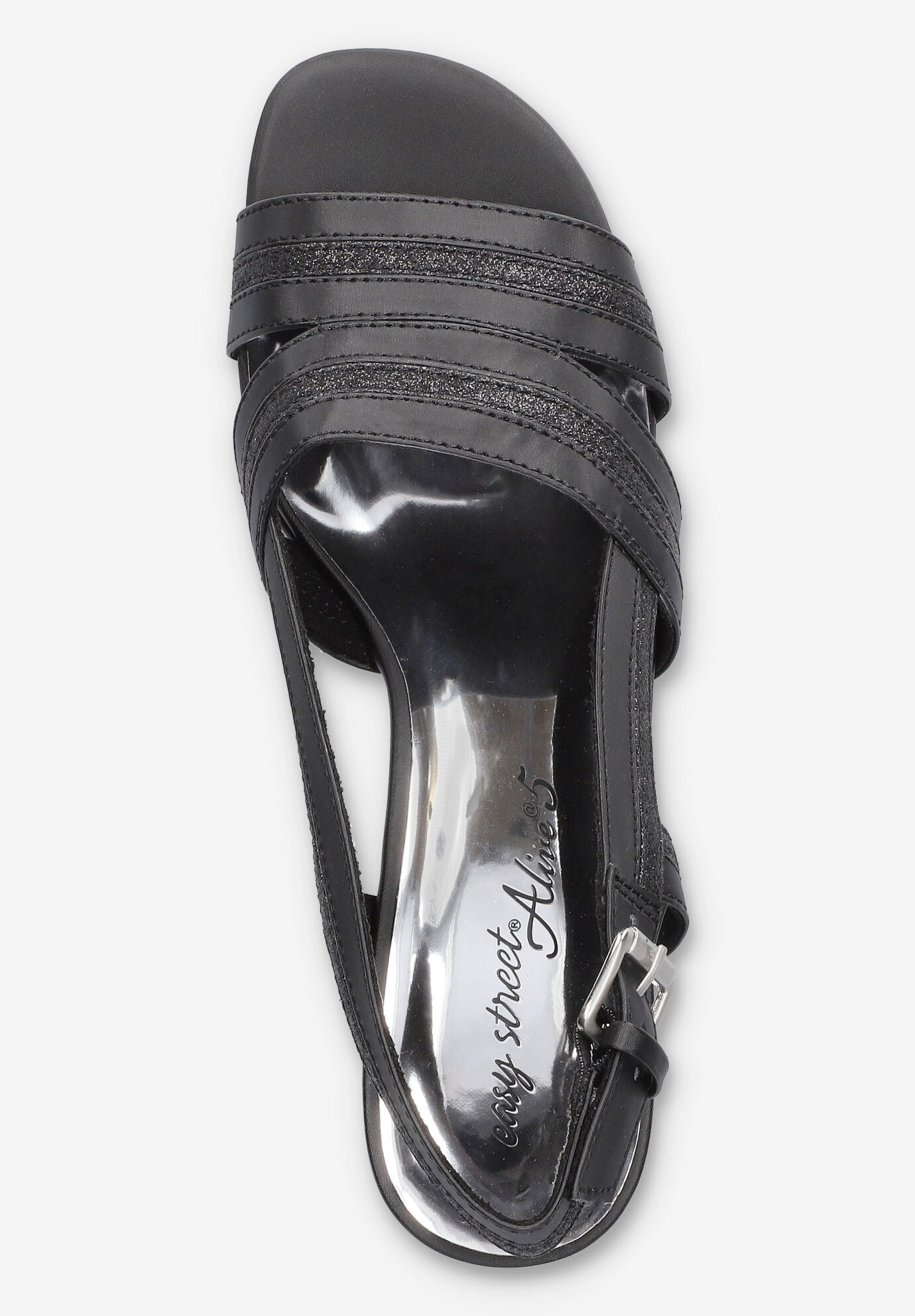 Meghan Slingback Heeled Sandal, BLACK SATIN, alternate image number 6