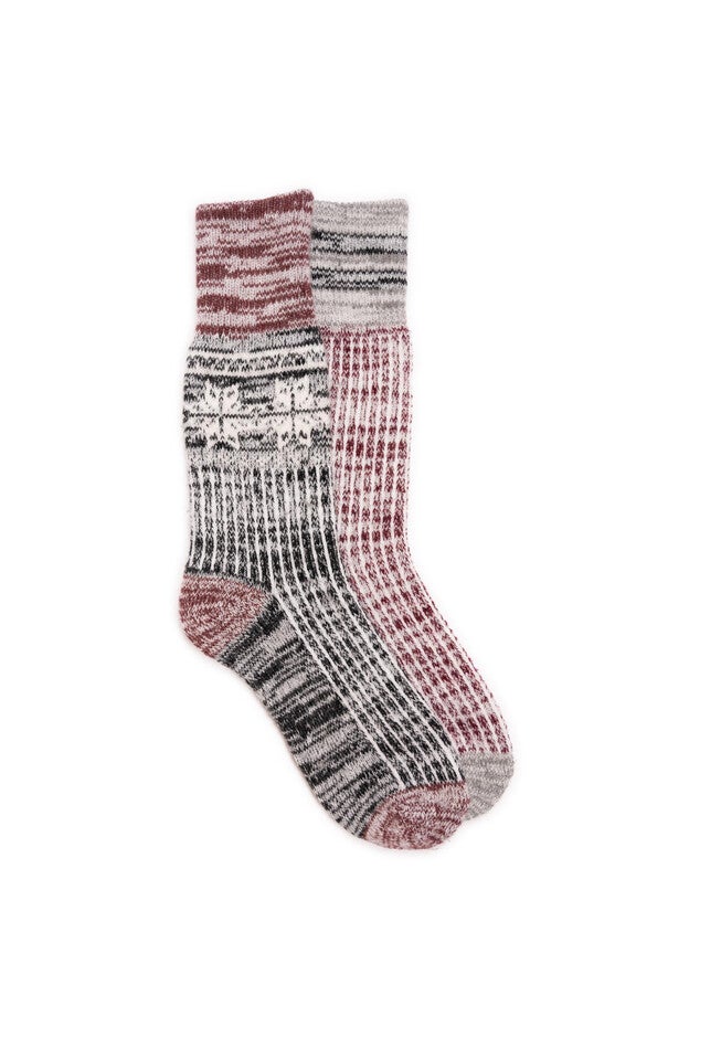 Lodge Slippers Socks, EBONY CANDY APPLE, hi-res image number null