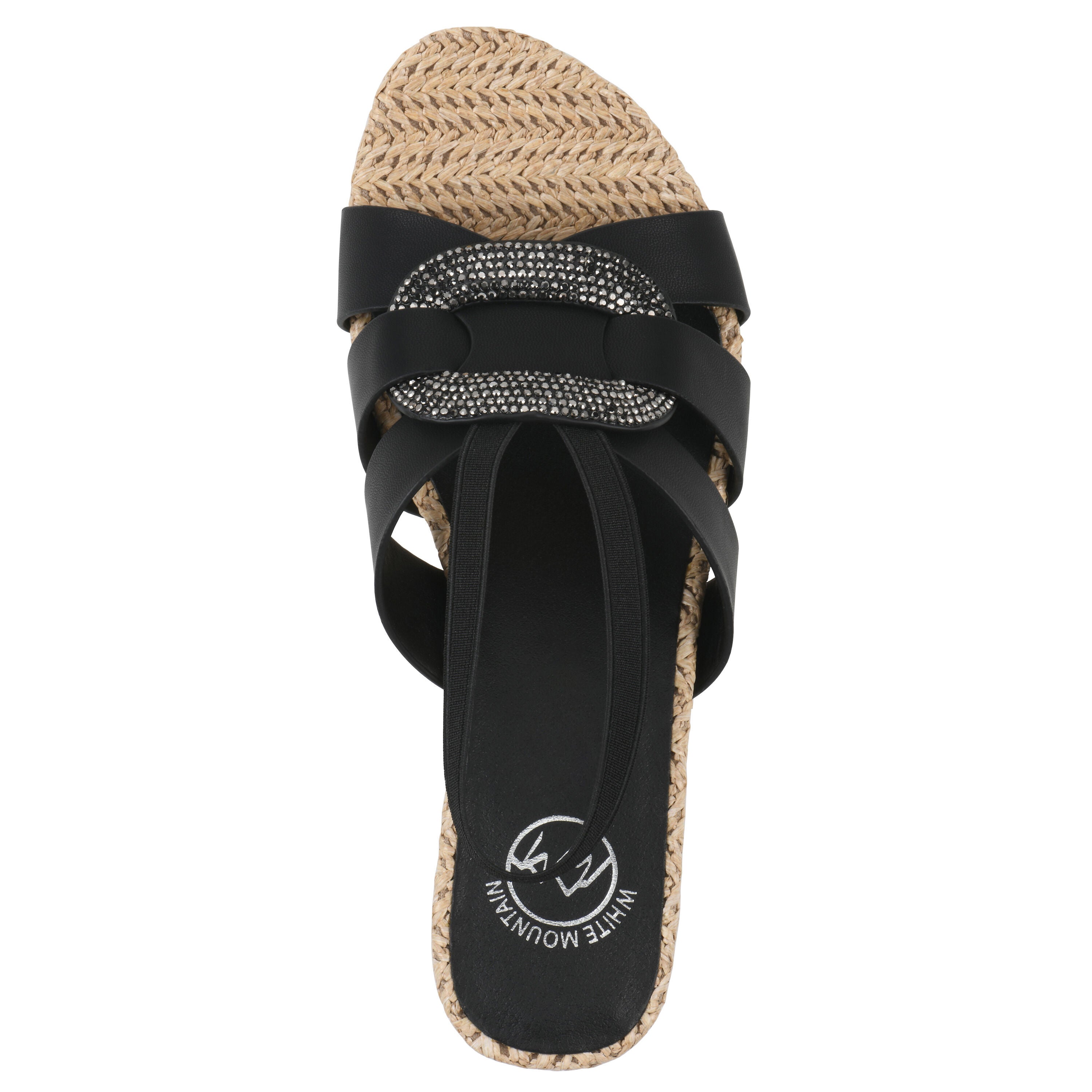 Atavi Wedge Sandal, BLACK SMOOTH, alternate image number 4