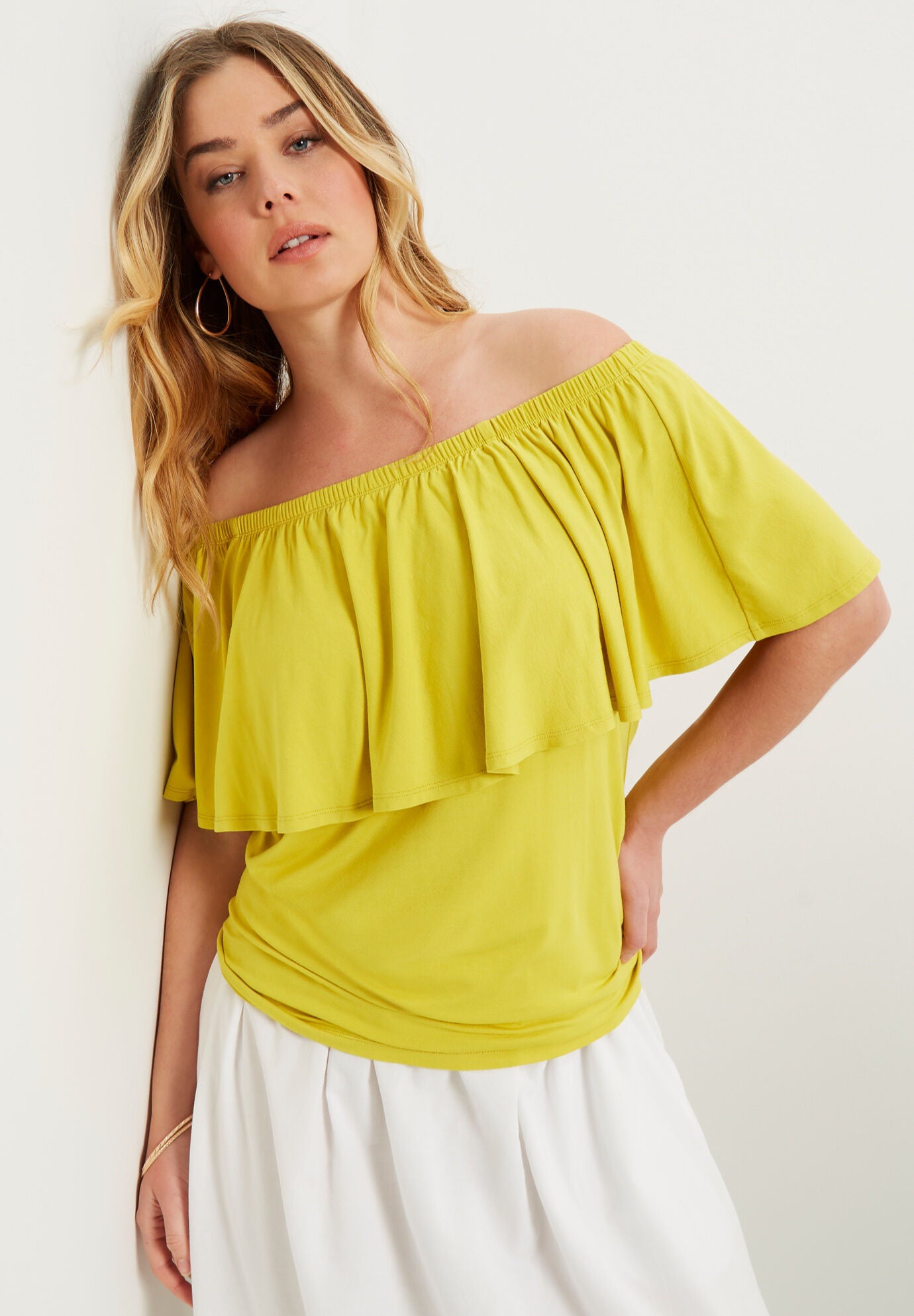 Off-The-Shoulder Ruffle Top, , alternate image number 3