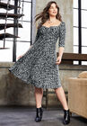 Sweetheart Swing Dress, BLACK BRUSHED ANIMAL, hi-res image number null
