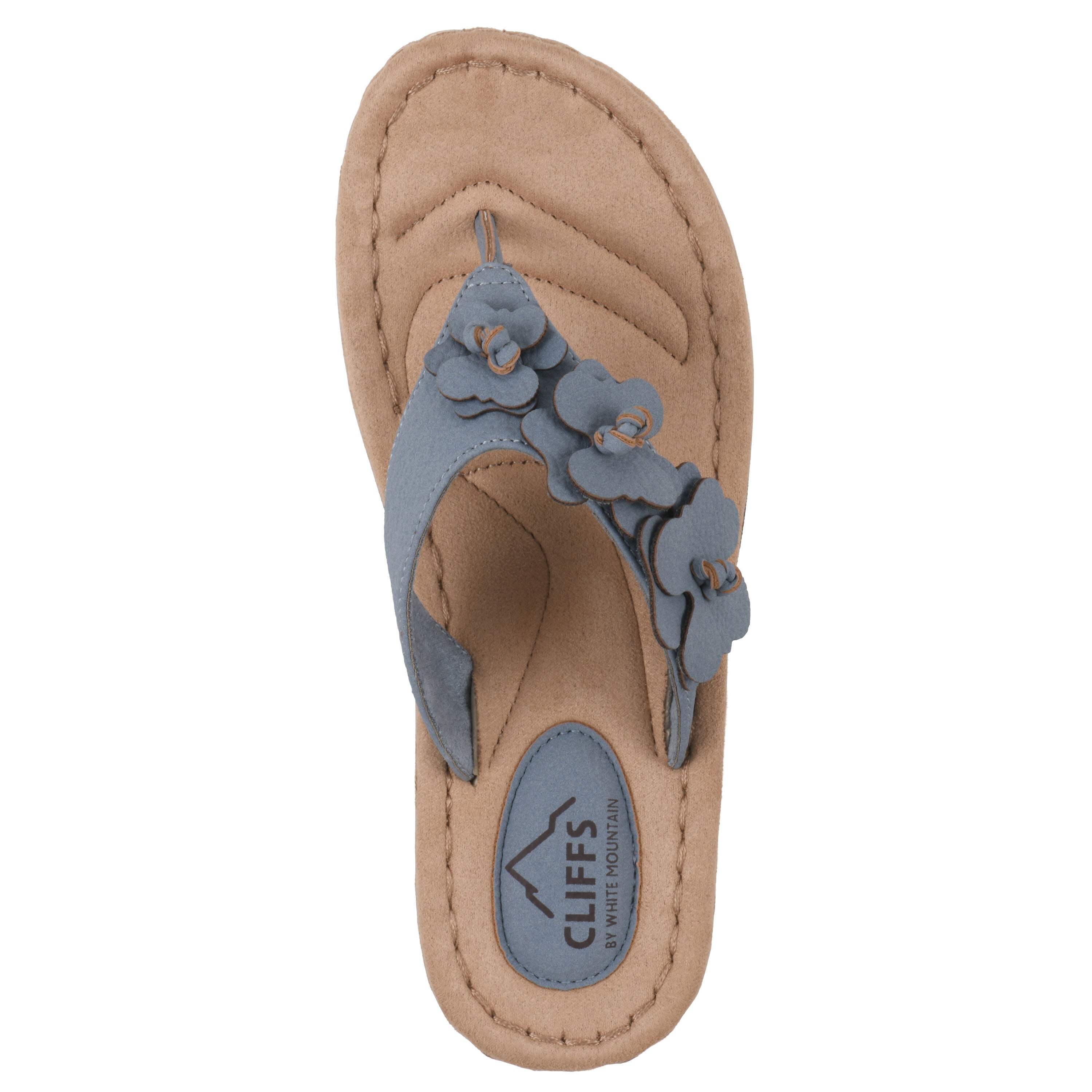 Cassilia Floral Mini Wedge Sandal, PERIWINKLE NUBUCK, alternate image number 4