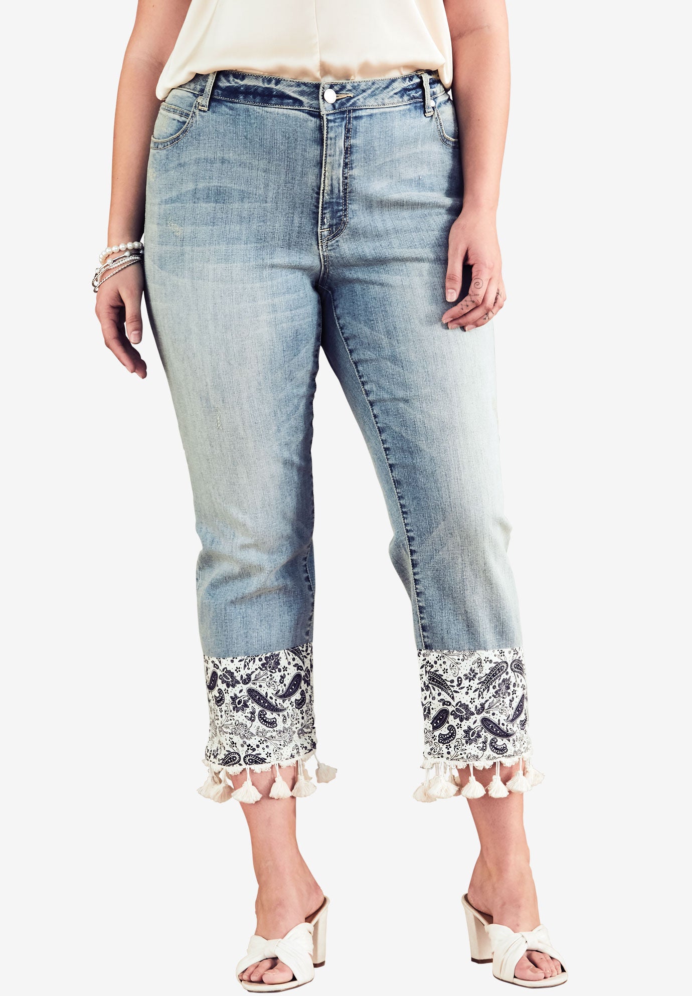 jeans with tassels