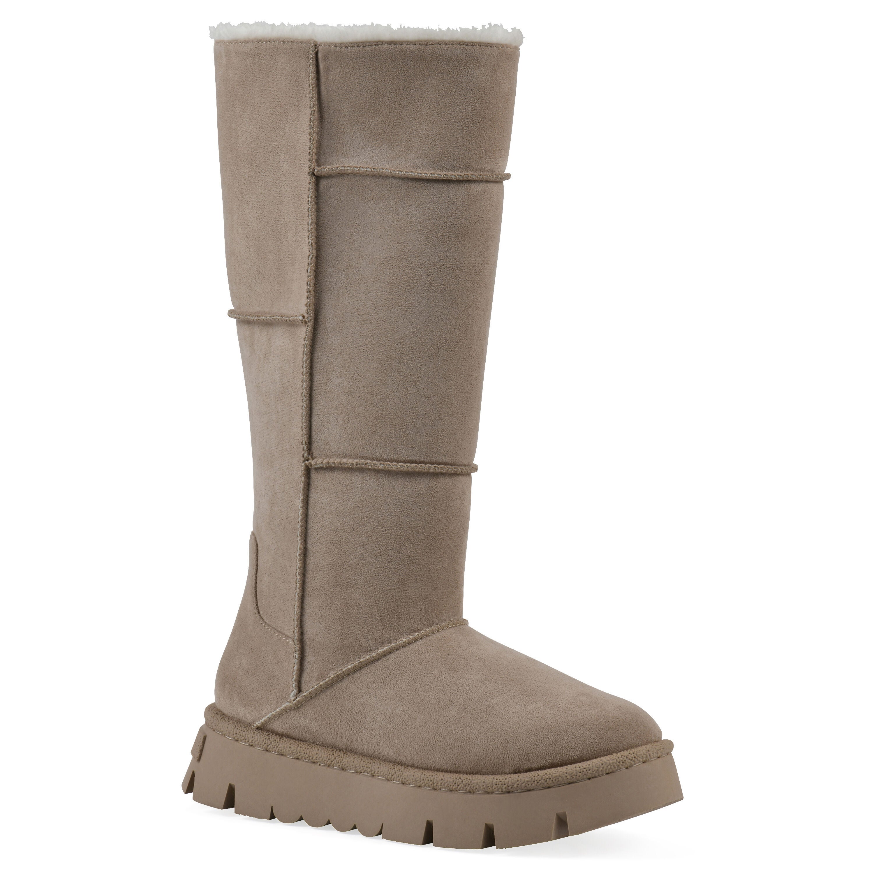 Tru Faux Fur Tall Shaft Boot, DARK BEIGE, hi-res image number 0