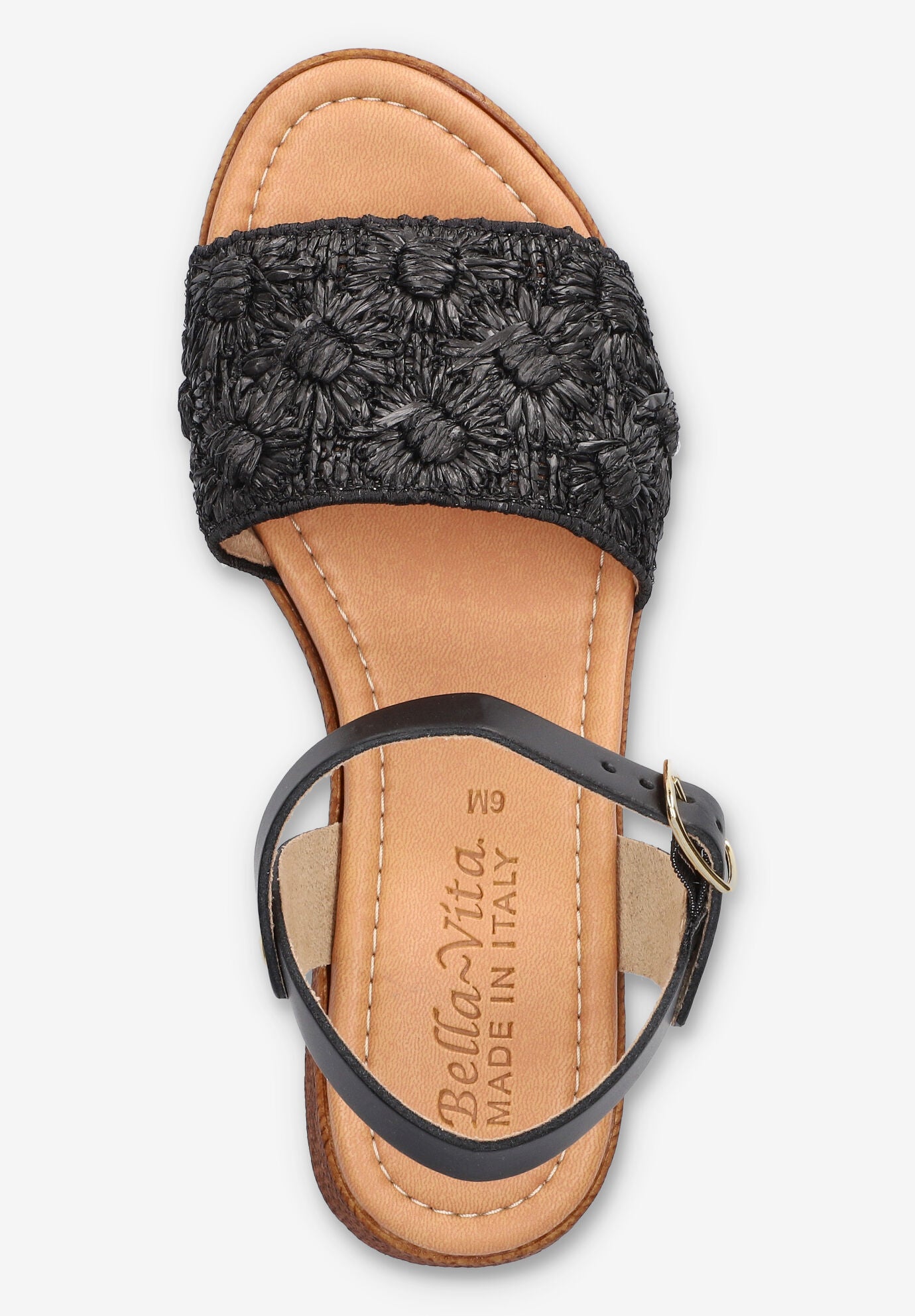 Kea-Italy Wedge Sandal, BLACK FLORAL, alternate image number 6
