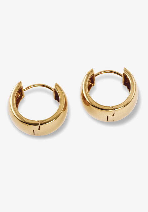 Yellow Gold over Sterling Silver Huggie Hoop Earrings, , on-hover image number null