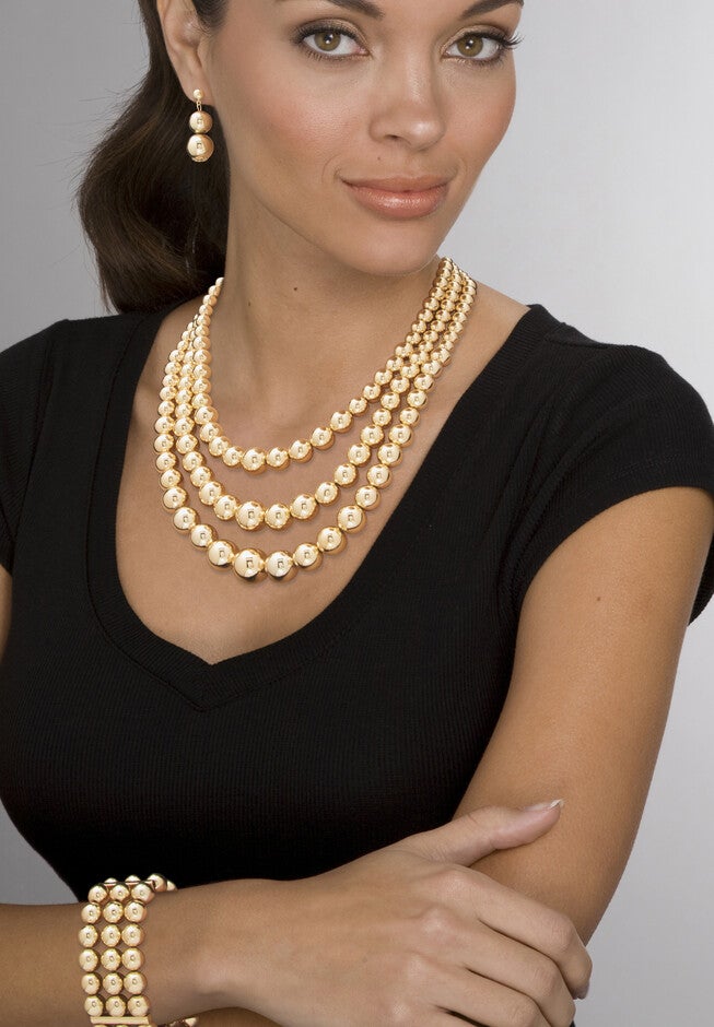 Set Of 2 Silvertone And Goldtone Necklace Sets, 16.5 Inch Plus 3 Inch Extension, , alternate image number null