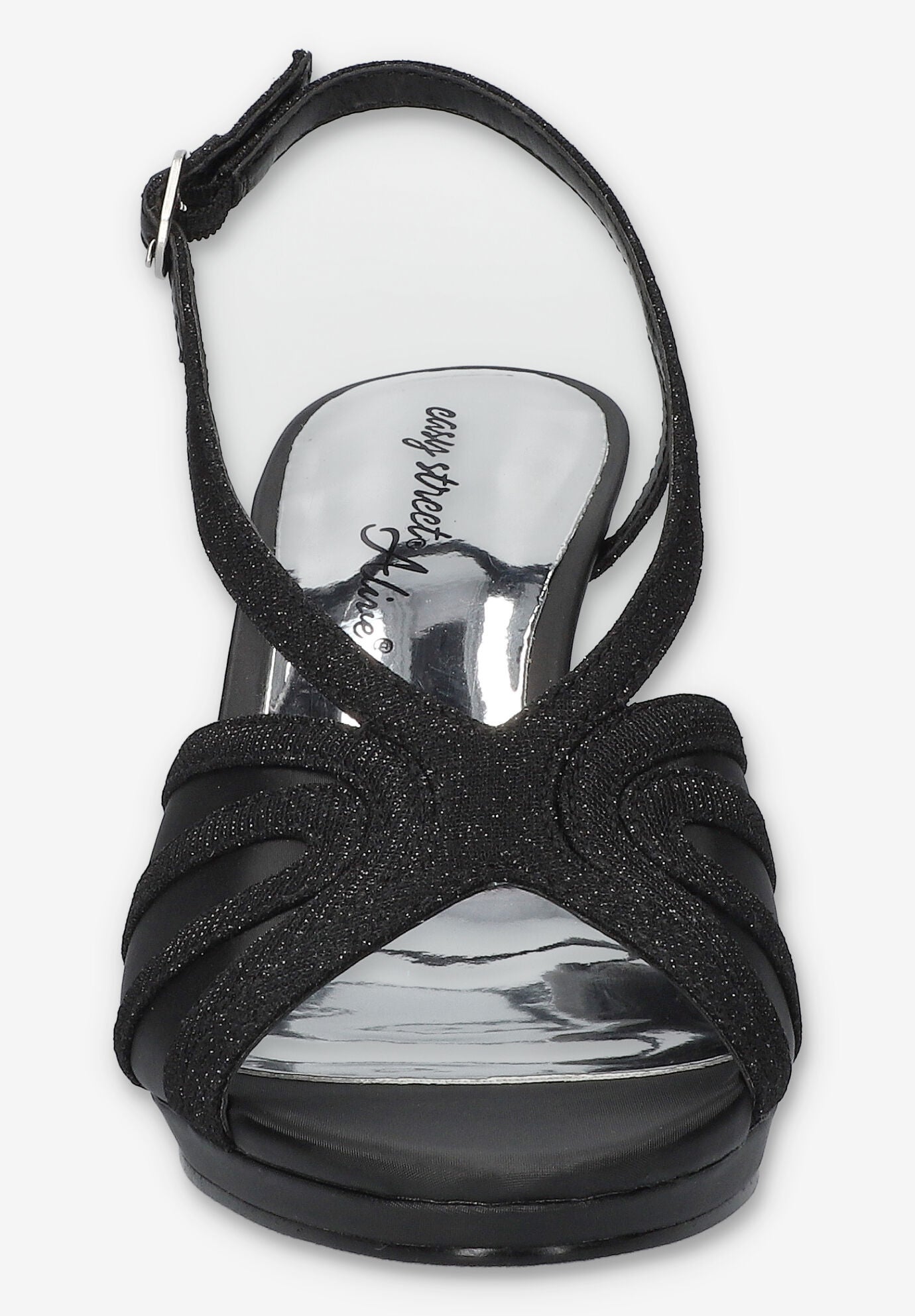 Starlight Heeled Sandals, BLACK SATIN, alternate image number 3