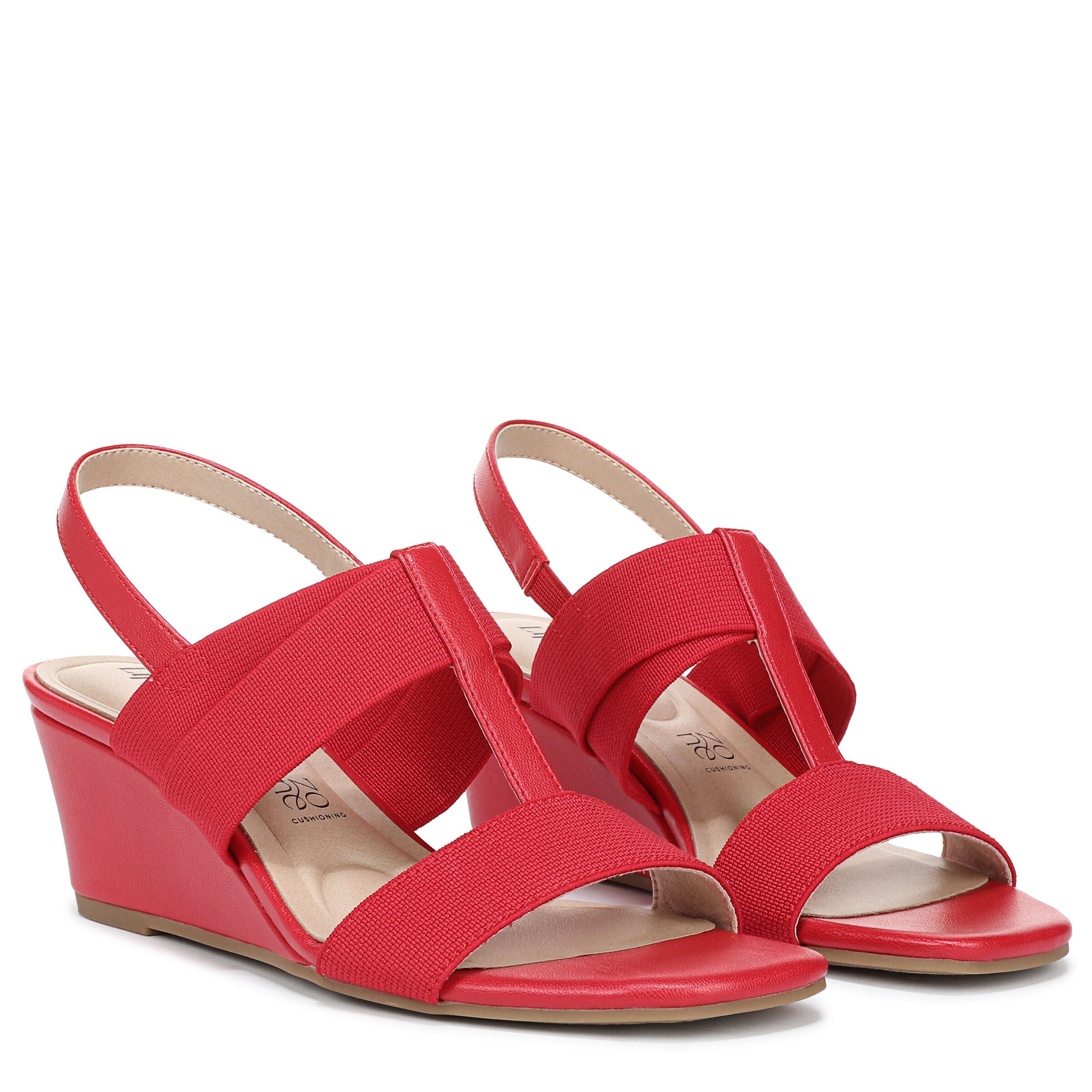 Sweet Slingback Wedge Sandal, FIRE RED, alternate image number 2