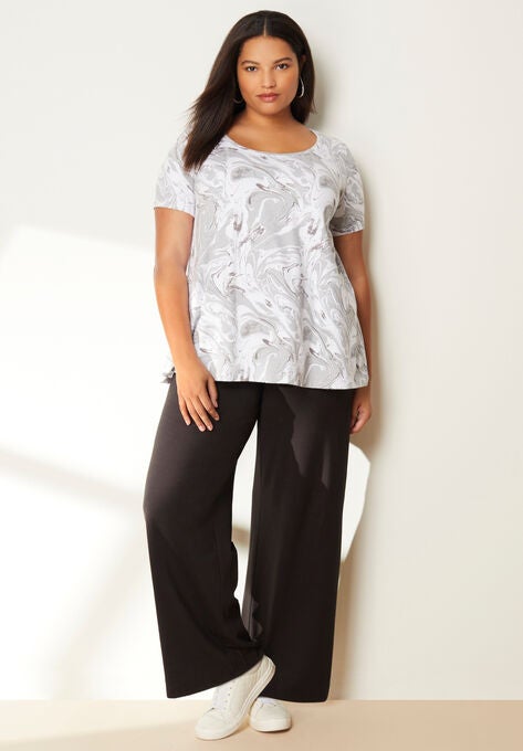 Short-Sleeve Swing One + Only Tee, PEARL GREY MARBLE, hi-res image number null