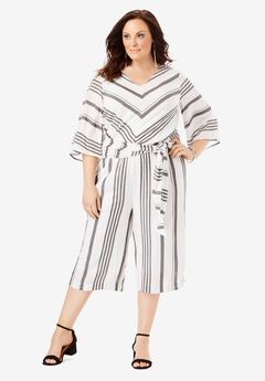 Plus Size Jumpsuits Rompers Black Print More Ellos