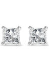 Princesscut Square Diamond 4Prong Solitaire Stud Earrings In White Gold (G-H Color), , on-hover image number null