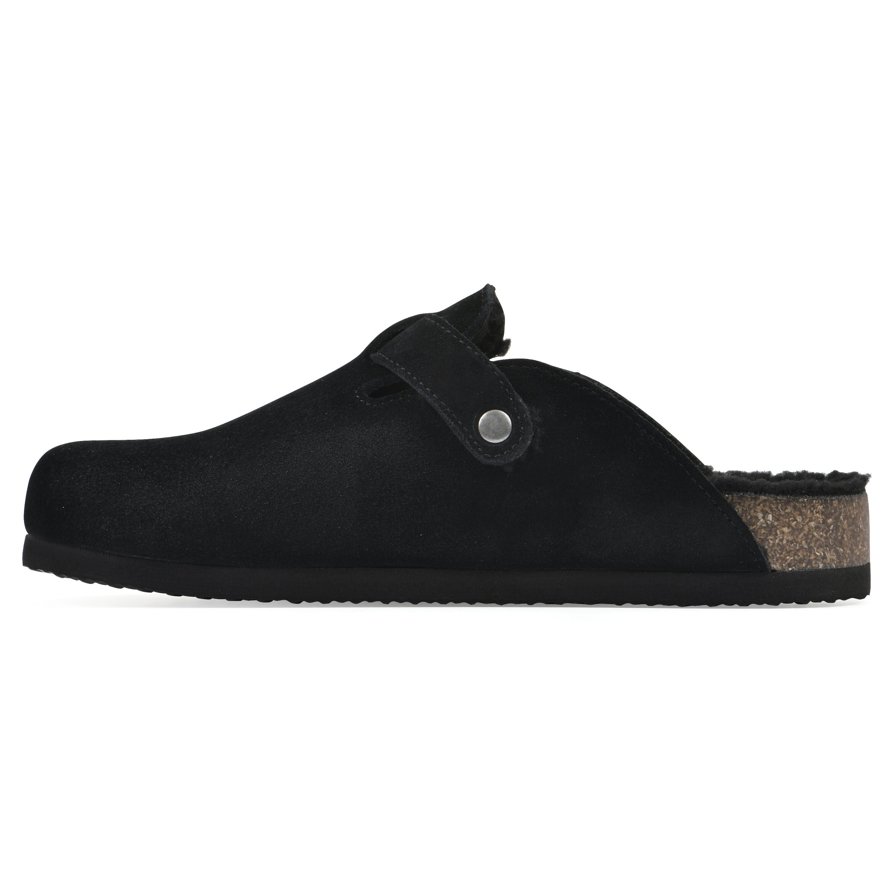 Bari Footbeds Clog, BLACK SUEDE FF, alternate image number 3