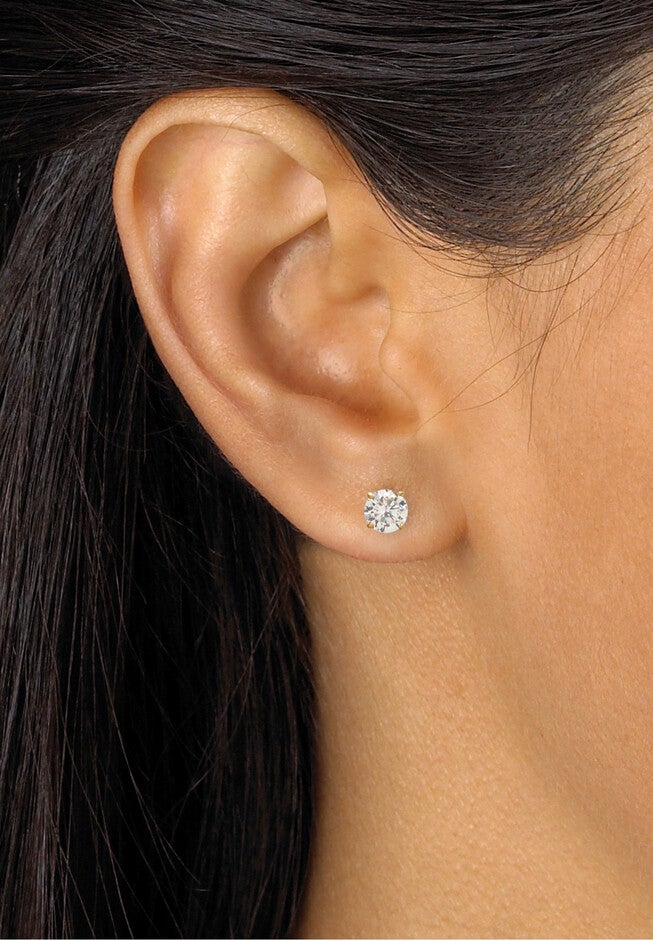 Yellow Gold Plated Sterling Silver 3 Piece Earring Set (1 Cttw ) (17.5Mm) (25Mm), , alternate image number null