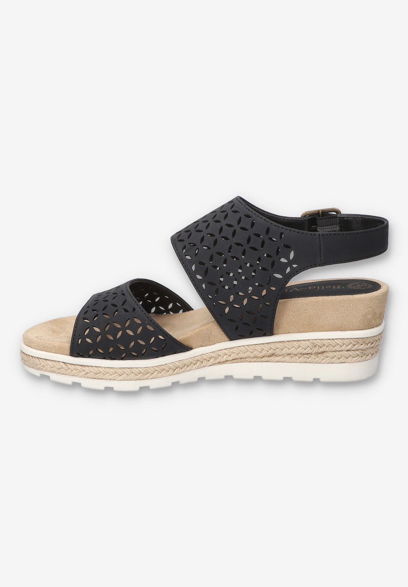 Inaya Wedge Sandal, BLACK, alternate image number 4