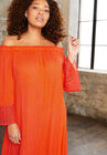 Off-The-Shoulder Ruffled Maxi Dress, , alternate image number null