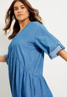 Ruffled Denim Dress, , alternate image number null