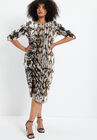 Ruched Detail Midi Dress, SNAKE, hi-res image number null
