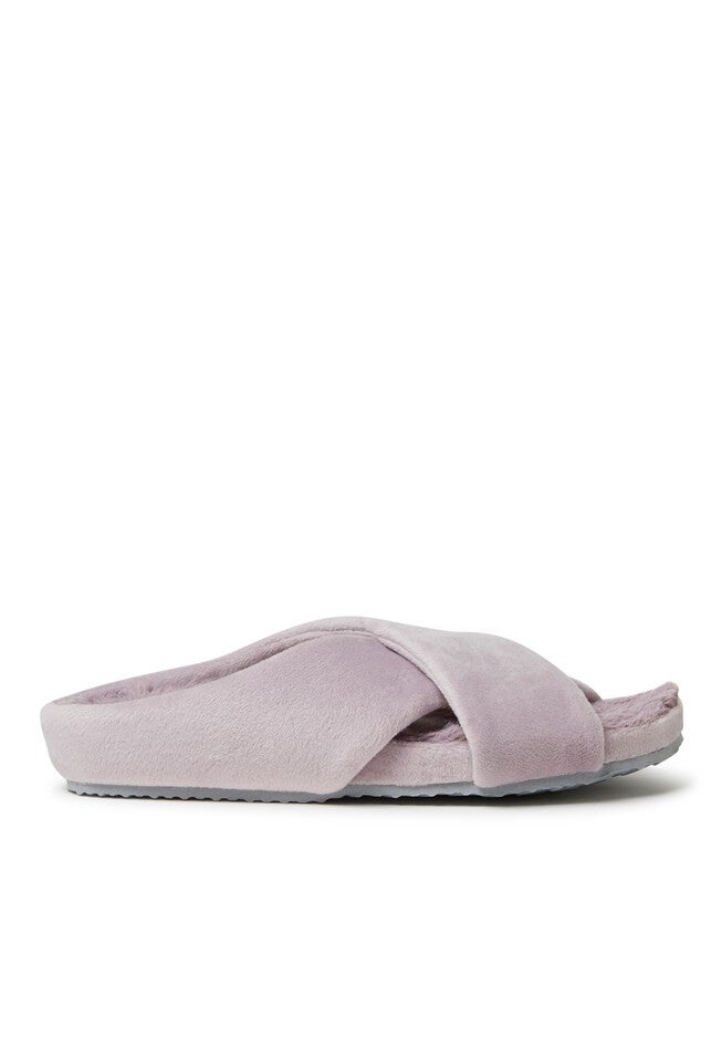 Maeve Velour Crisscross Molded Footbed Slide, , alternate image number 3