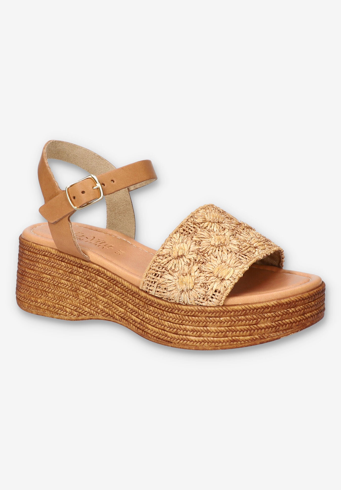 Kea-Italy Wedge Sandal, NATURAL FLORAL, hi-res image number 0