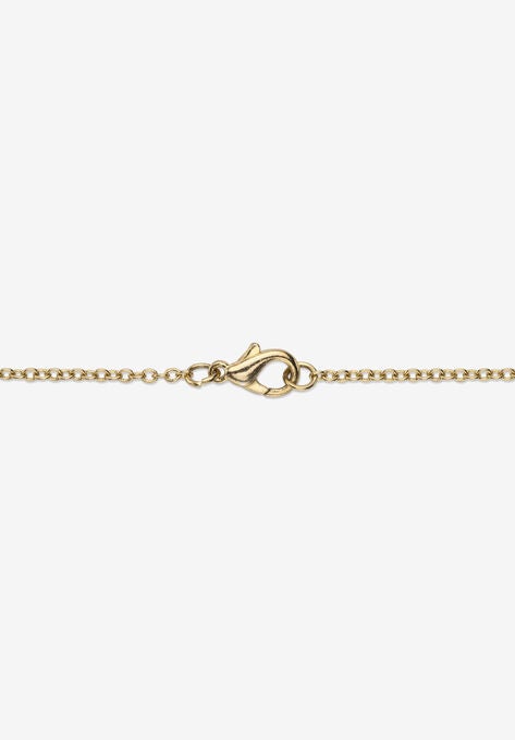 Yellow Gold-Plated Marquise Shaped Onyx And Cubic Zirconia Pendant Jewelry, , on-hover image number null