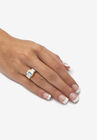 Gold-Plated Emerald Cut And Aurora Borealis Cubic Zirconia Ring Jewelry, , alternate image number null