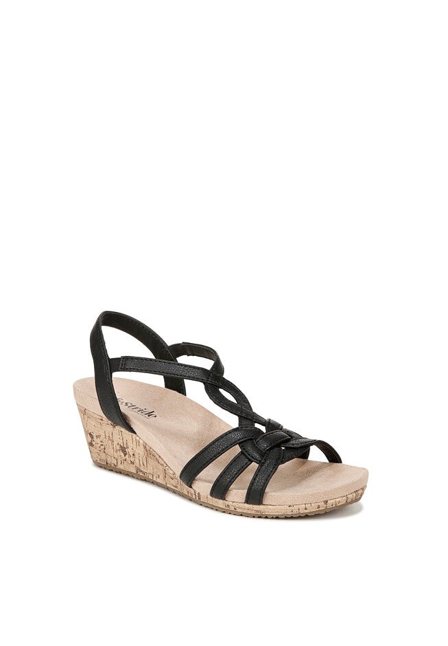 Monaco 2 Wedge, BLACK FAUX LEATHER, hi-res image number 0