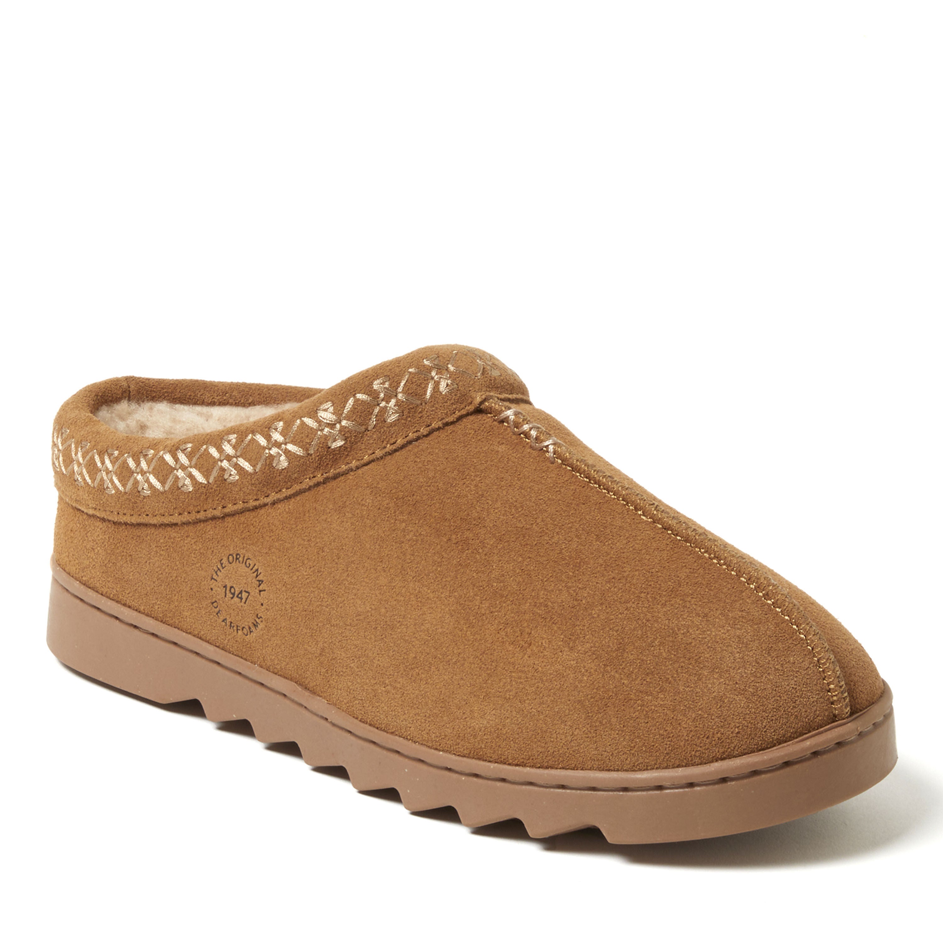 Doreen Genuine Suede Clog with Embroidery, CHESTNUT, hi-res image number 0