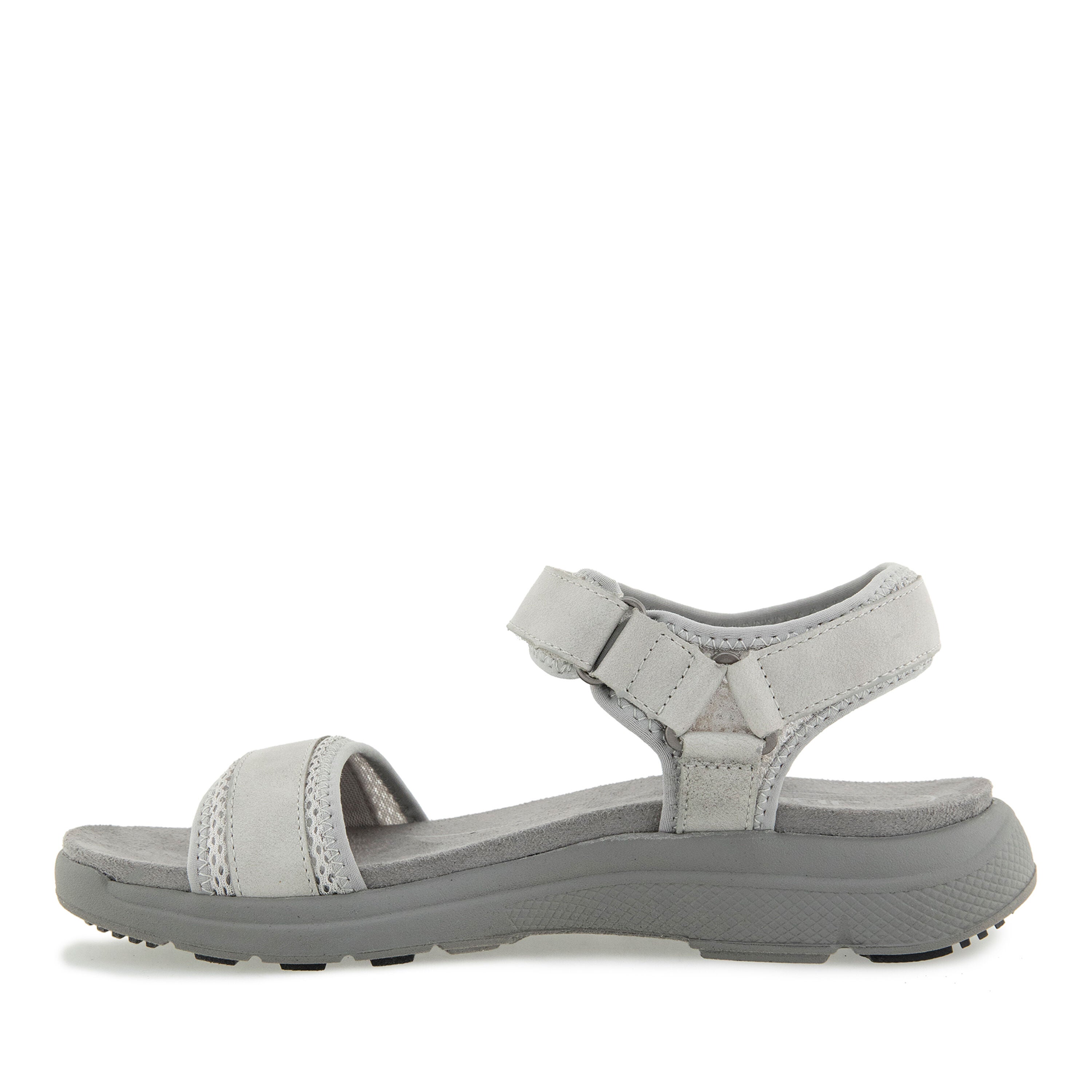 Ellewood Hook and Loop Flat Sandal, LIGHT GREY, alternate image number 3