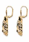 Gold Tone Leopard Face Drop Earrings, , on-hover image number 1