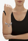Antique Silvertone Simulated Birthstone 8" Charm Bracelet, , alternate image number null