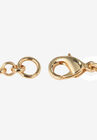 Goldtone Cubic Zirconia Charm Bracelet, 7.5" with .5" extender, , on-hover image number null