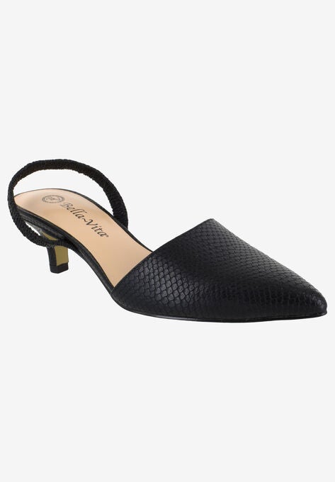Sarah II Slingback , BLACK SNAKE, hi-res image number null