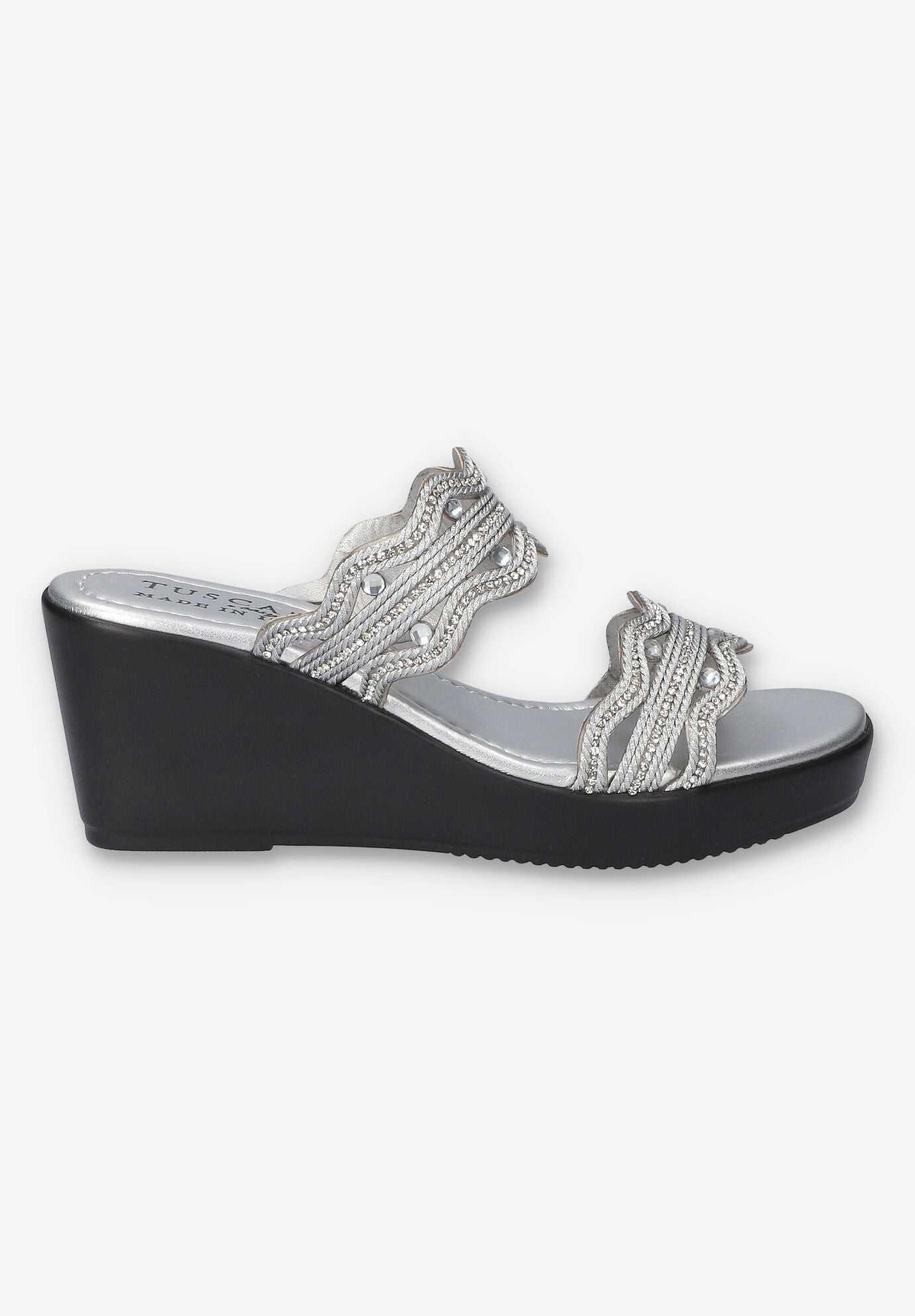 Selva Wedge Sandal, SILVER, alternate image number 2