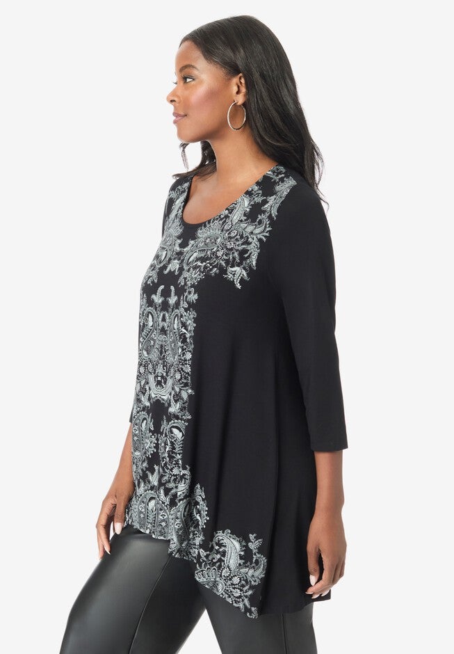 Printed Tulip-Hem Ultra Femme Tunic, , alternate image number 2