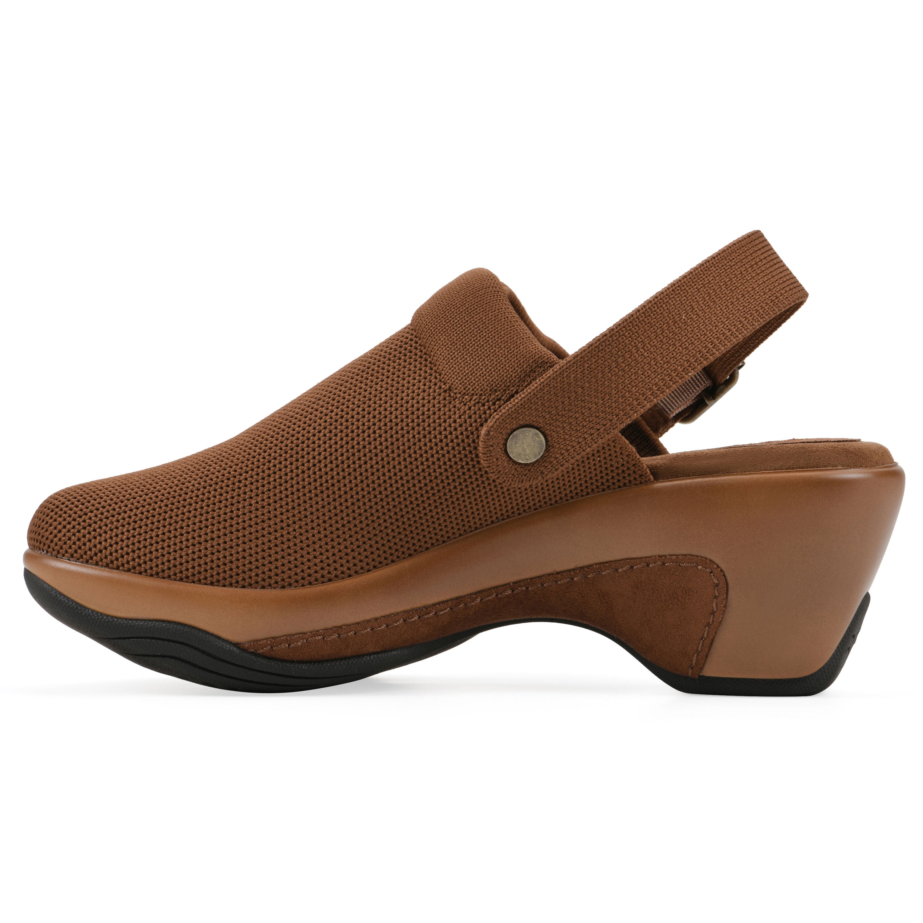 Viable Slingback Clog, PECAN FABRIC, alternate image number 3