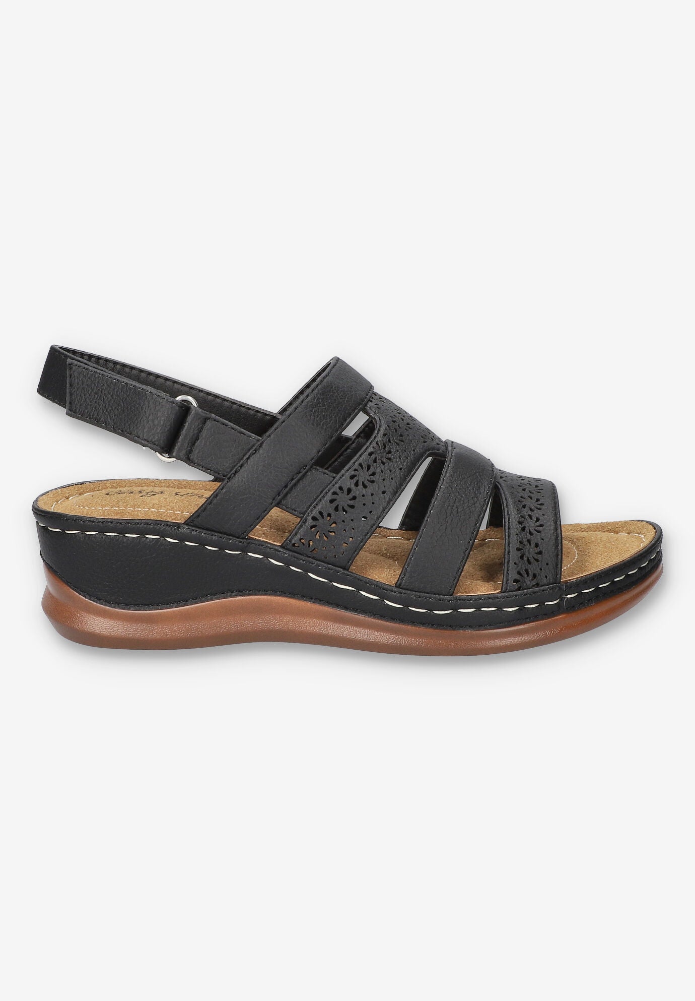 Alexi Slingback Wedge Sandal, BLACK, alternate image number 2