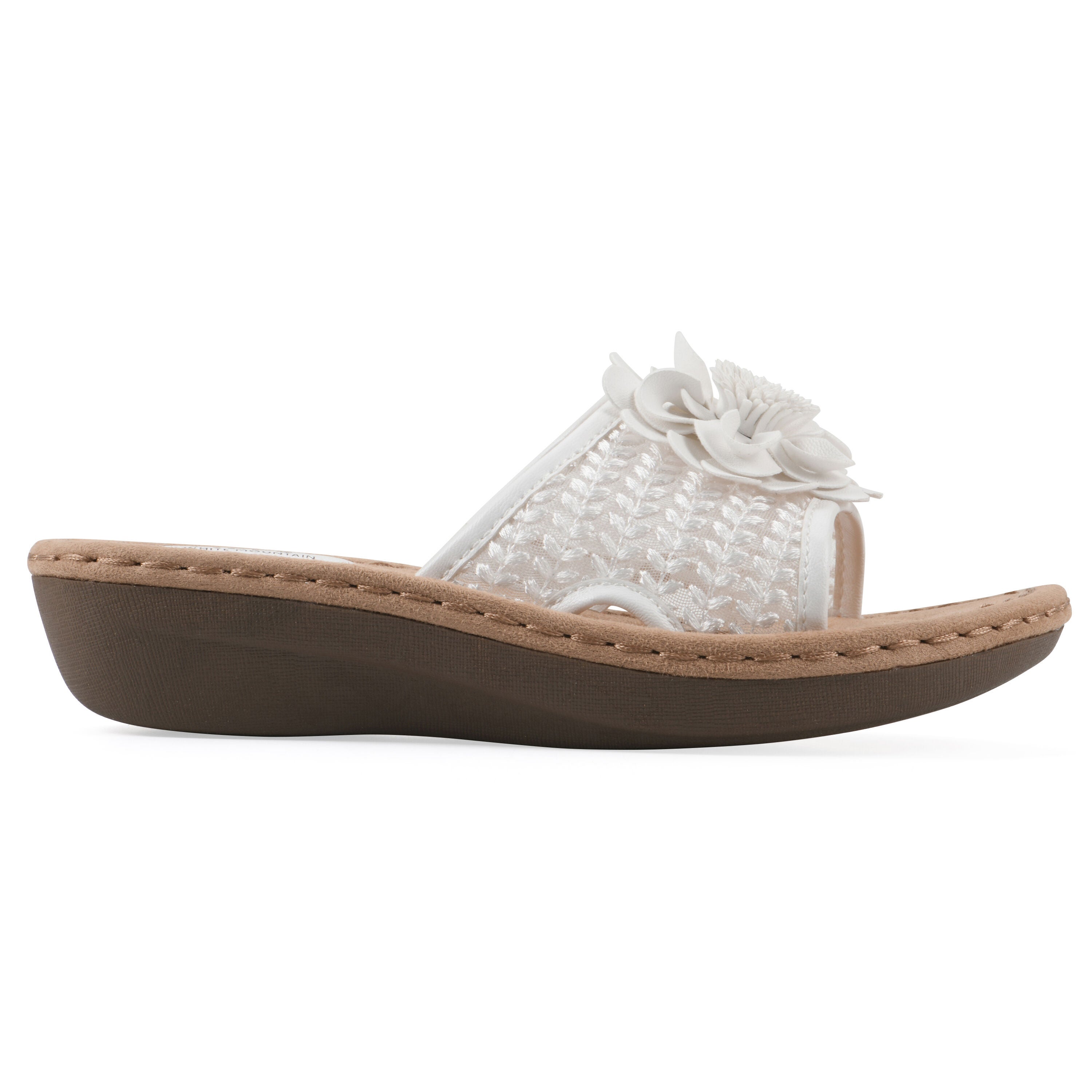 Chill 2 Wedge Slide Sandal, WHITE FABRIC, alternate image number 2