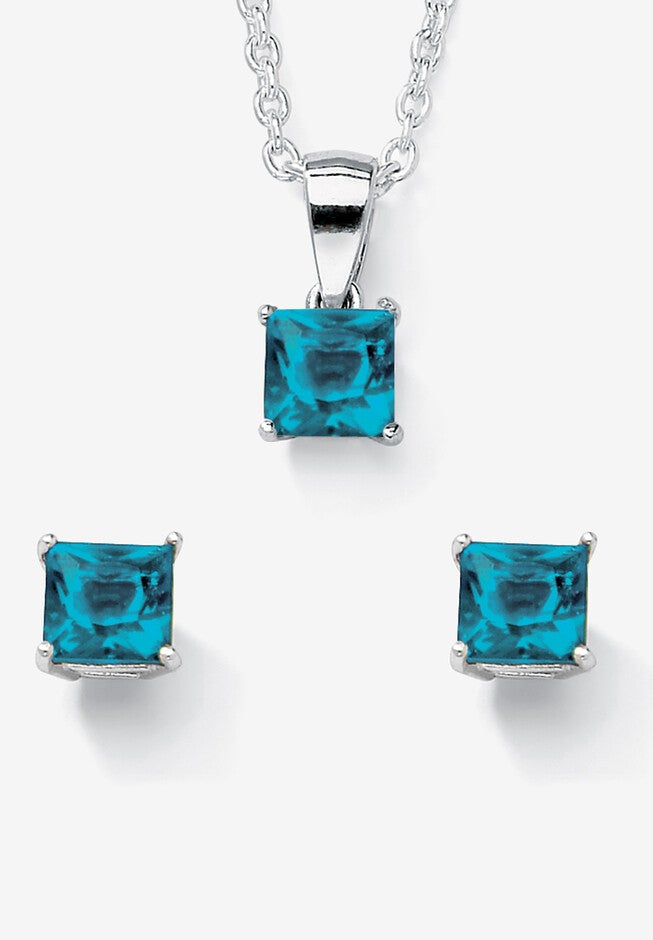 Birthstone Jewelry Set In .925 Silver, DECEMBER, hi-res image number 0