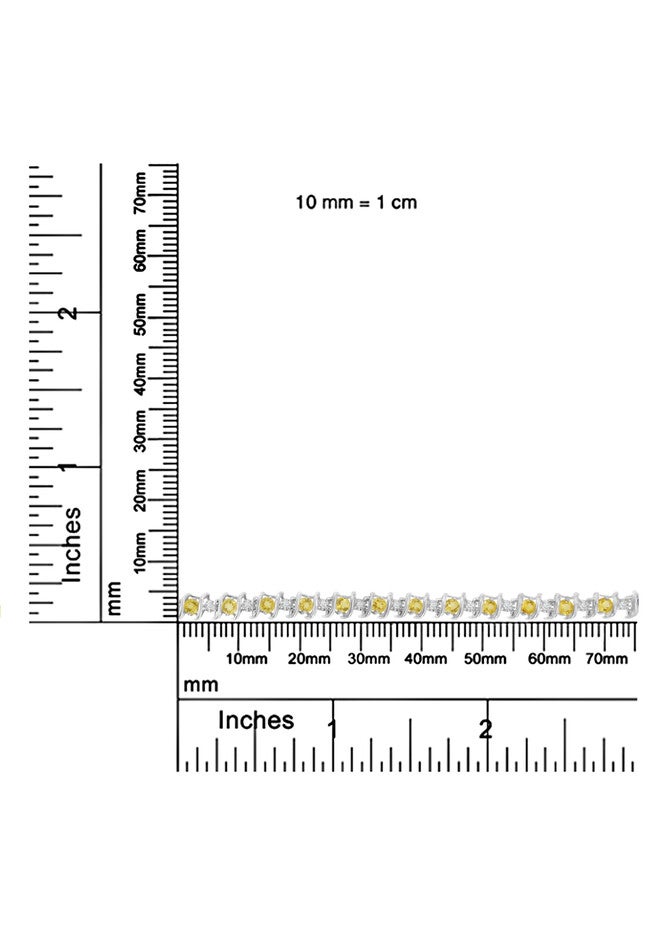 Sterling Silver Gemstone & Round Diamond Tennis Bracelet Citrine November Birthstone, , alternate image number 6